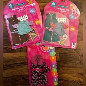 Groovy Girls clothing set - Girl Scouts, Brownies and pink leopard coat RARE
